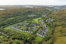 Clifden Glen Holiday Village No 30. Ariel view of Clifden Glen Holiday Village. Countryside, Connemara landscape.