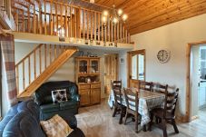 Conroy's Cottage Carna. Mezzanine. Dining for 6. Mezzanine with stairs, open plan dining lounge. 